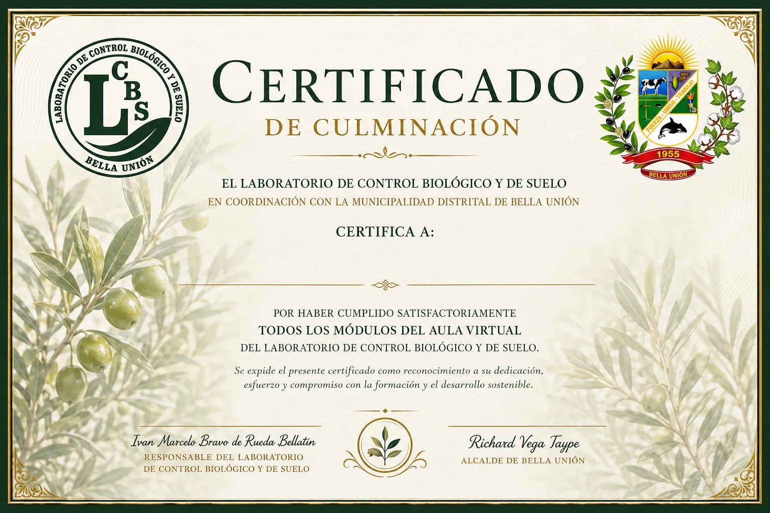 Certificado de culminación